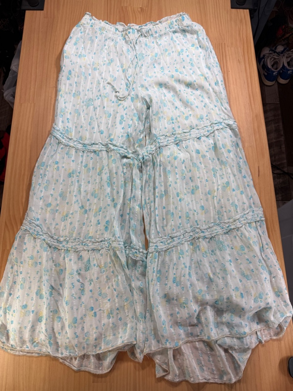 Free People Light Aqua Lace Pants B7